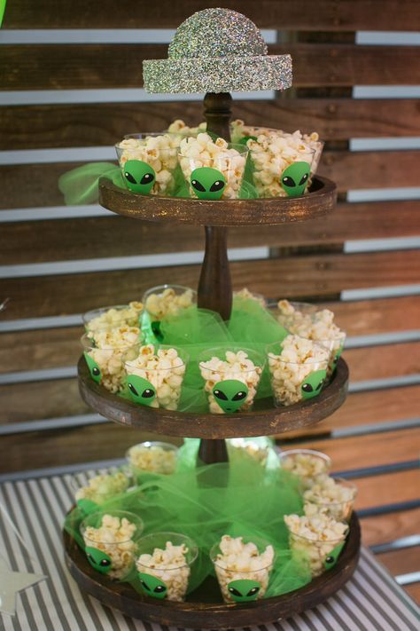 Alien Invasion themed birthday party                                                                                                                                                                                 More X Files Party Ideas, Area 51 Party Ideas, X Files Party, Area 51 Birthday Party Ideas, Alien Invasion Party, Alien Baby Shower Theme, 51 Birthday Party Ideas, Alien Themed Birthday Party, Alien Party Ideas