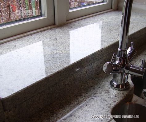 Windows sills in kitchen - marble http://www.polishgranite.co.uk/ Granite Window Frame Design, Clever Kitchen Ideas, White Granite, Kitchen Marble, Useful Tips, Design Your Home, Window Frame, Marble Granite, Kitchen Remodeling