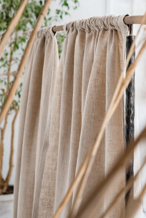 Natural Linen Curtains, Linen Window Treatments, Cortina Boho, Rideaux Boho, Indian Curtains, White Linen Curtains, Sheer Linen Curtains, Linen Curtain Panels, Velvet Living Room