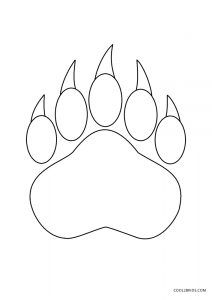 Free Printable Bear Coloring Pages For Kids Black Bear Birthday Party, Animal Stencil Patterns, Paw Template, Paw Print Crafts, Polar Bear Coloring Page, Paw Stencil, Paw Print Decorations, Paw Crafts, Bear Footprint