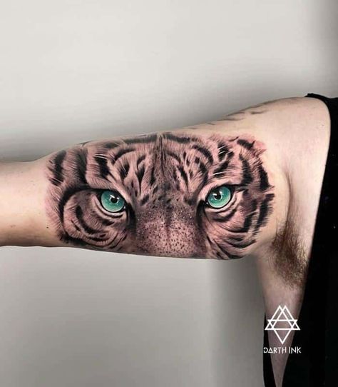 Lion Tattoo With Green Eyes, Jaguar Eyes Tattoo, Tiger Eyes Tattoo Design, Animal Eyes Tattoo, Lion Eyes Tattoo, Tiger Eye Tattoo, Arm Tattoos Tiger, Eyes Tattoo Design, Tiger Eyes Tattoo