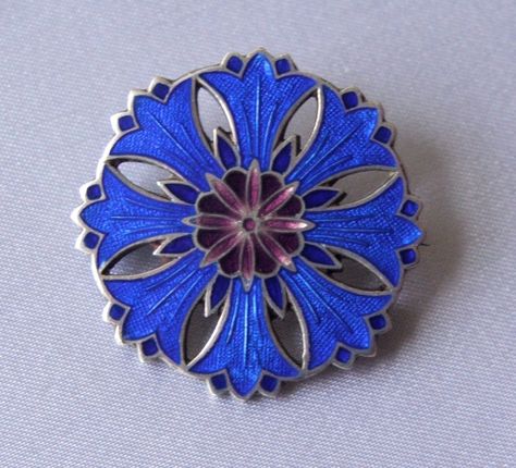 Cornflower Jewelry, Jewellery Sketches, Art Nouveau Jewelry, Cloisonne Enamel, Hair Decorations, Cornflower Blue, Enamel Jewelry, Antique Jewellery, Glass Crafts