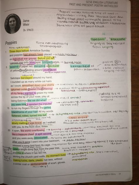 My annotations for the GCSE English Literature AQA Power and Conflict poems - Poppies. [page 1] Poppies Annotations, Poppies Poem Analysis Gcse, Poppies Poem Analysis, Poetry Anthology Gcse Annotations, Gcse Poetry Anthology, Gcse English Poem Analysis, Law Essay, Power And Conflict Poetry Revision Mindmap, Extract From The Prelude Poem Analysis Gcse