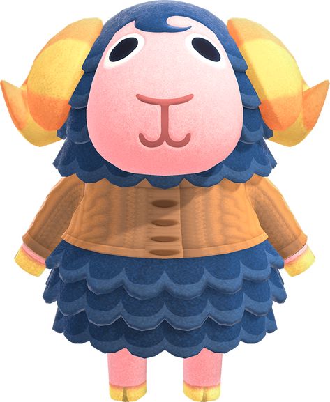 Eunice is a sheep villager with a normal personality. She first appeared in Animal Crossing, but was absent in Animal Crossing: Wild World. She returned to the Animal Crossing series in Animal Crossing: City Folk. Her name is derived from "ewe," a word used to refer to a female sheep. Her Japanese name comes from Mohair, a specific type of fabric made from Angora goat hair. Her catchphrase comes from the byproduct of young sheep, a lamb, called a lamb chop. Animal Crossing Wiki, Aries Birthday, Happy Home Designer, City Folk, Animal Crossing Characters, Angora Goats, Animal Crossing Villagers, New Animal Crossing, Catch Phrase