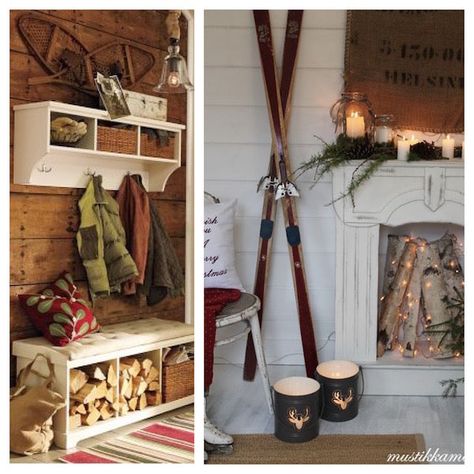 Cabin Decor Ideas for Any Style - Ski Country Antiques & Home Ski Bedroom Decor, Rustic Ski Lodge Decor, Cabin Entryway Ideas, Ski Condo Decor Interior Design, Campy Decor, Airbnb Themes, Vintage Ski Decor, Lodge Bathroom Decor, Vintage Ski Lodge Decor