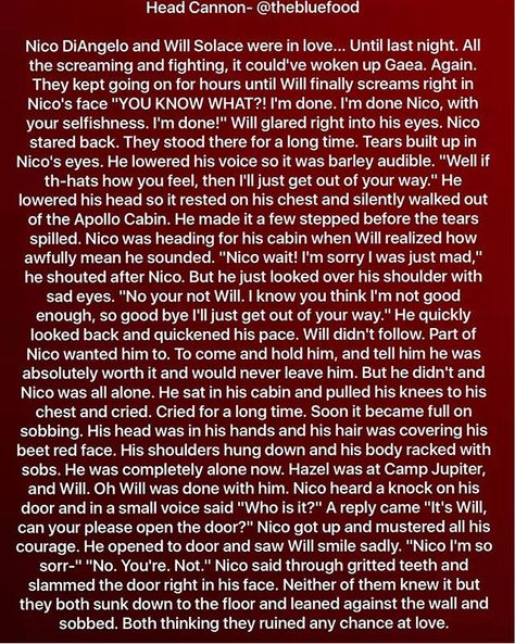 Nico And Will Spicy, Nico X Will Headcanon, Nico And Will Headcanons, Nico And Will Headcannons, Will And Nico Headcanon, Will And Nico, Solangelo Headcanons, Rick Riordan Series, Percy Jackson Ships