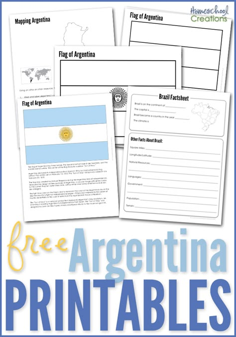 Our recent geography study has taken us to South America and that involved some more updated printables for Kaleb. Argentina is our second Argentina Classroom Decoration, Argentina Crafts, Brazil Geography, Argentina Facts, Geography Printables, Diversity Activities, Independence Day Activities, Argentina Culture, Geography Project