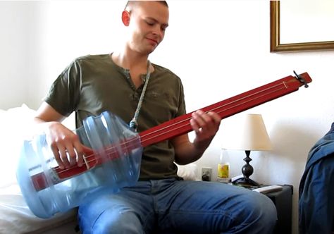 Make a water jug bass guitar Strange Instruments, Black Sabbath Iron Man, Black Sabbath Concert, Homemade Musical Instruments, Homemade Instruments, Acoustic Bass Guitar, Guitar Youtube, Diy Water Bottle, Diy Instruments