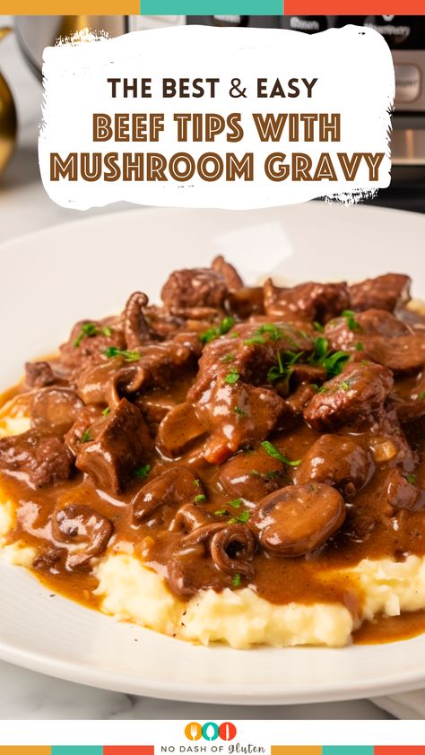 Beef Tips And Mushrooms, Beef And Mushroom Recipe, Mushroom Medley, Beef With Mushroom, Beef Tip Recipes, Mushroom Gravy Recipe, Beef Tips And Gravy, Sirloin Tips, Steak And Mushrooms