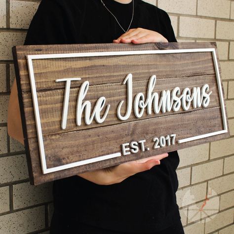 Wooden Home Sign Custom Wood Sign Personalized Family Name - Etsy Wood Signs Wedding Gift, Welcome Wood Sign, Personalized Wood Signs, Wood Signs For Home, Wooden Name Signs, Family Name Sign, Wooden Names, Family Name Signs, Custom Wood Signs