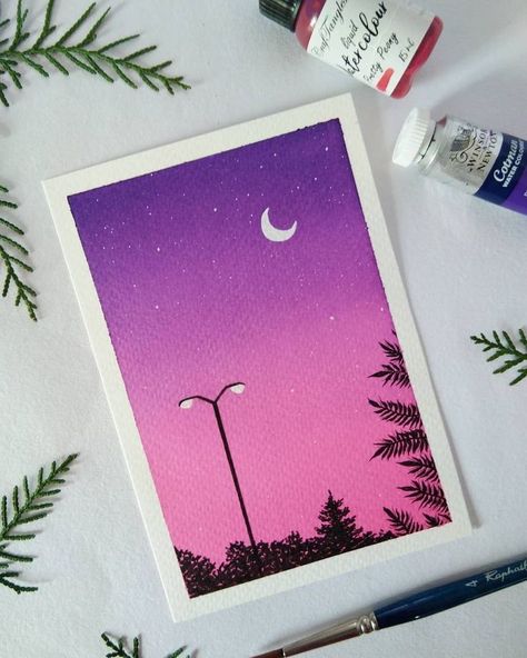 Sky Painting Ideas, Aesthetic Paintings, Cute Easy Paintings, Oil Pastel Drawings Easy, Sky Art Painting, Small Canvas Paintings, Simple Canvas Paintings, Cute Canvas Paintings, Easy Canvas Art