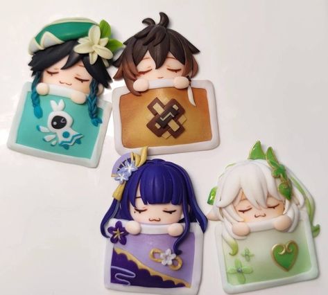 Genshin Nendoroid, Genshin Art, Air Clay, Fan Anime, Clay Stuff, Clay Diy Projects, Anime Crafts, Polymer Clay Dolls, Cute Clay