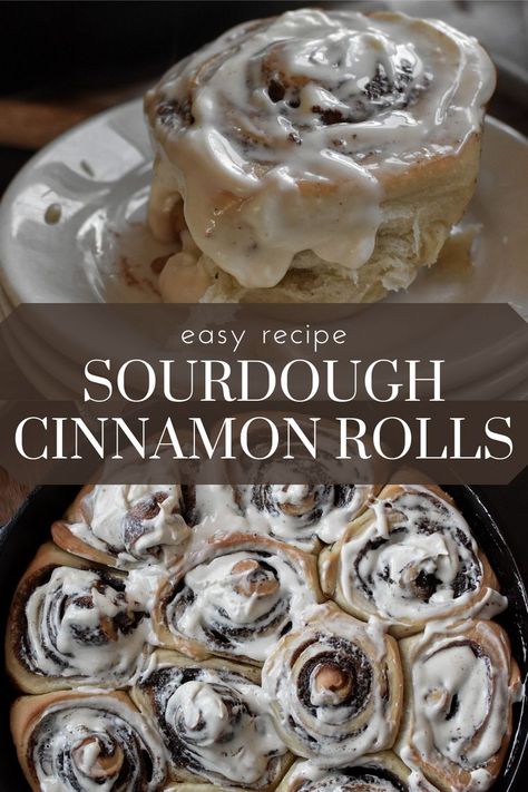 Easy Sourdough Recipes: Homemade sourdough cinnamon rolls recipe. Overnight, long-fermented with no yeast. Easy Sourdough Recipes, Best Sourdough Starter Recipe, Overnight Sourdough, Overnight Cinnamon Rolls, Easy Sourdough Bread Recipe, Sourdough Rolls, Sourdough Cinnamon Rolls, Sourdough Starter Discard Recipe, Easy Sourdough