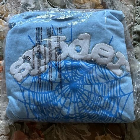 Sp5der light blue hoodie Blue Sp5der Hoodie, Spider Hoodie, Sp5der Hoodie, Light Blue Hoodie, Buy List, Hoodie Outfit, Blue Hoodie, To Sell, Extra Large