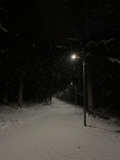 Snow At Night, Dark Weather, Snow Night, Snowy Night, Dark Street, Dark Christmas, Blue Curtains, Night Scenery, Dark Winter