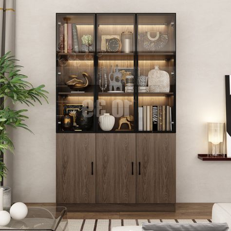 Living Room Cupboards, Display Cabinet Design, Curio Cabinet Decor, Door Locker, Dining Cabinet, Glass Cabinets Display, Door Displays, Durable Furniture, Glass Cabinet Doors