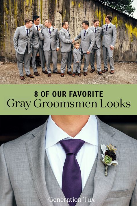 Wedding Party Photos Grey Suits, Black Suit Grey Vest, Gray Groomsmen Attire, Grey Tux Wedding, Dark Grey Groomsmen, Groomsmen Attire Grey, Father Of The Bride Attire, Wedding Suits Men Grey, Colours That Go With Grey