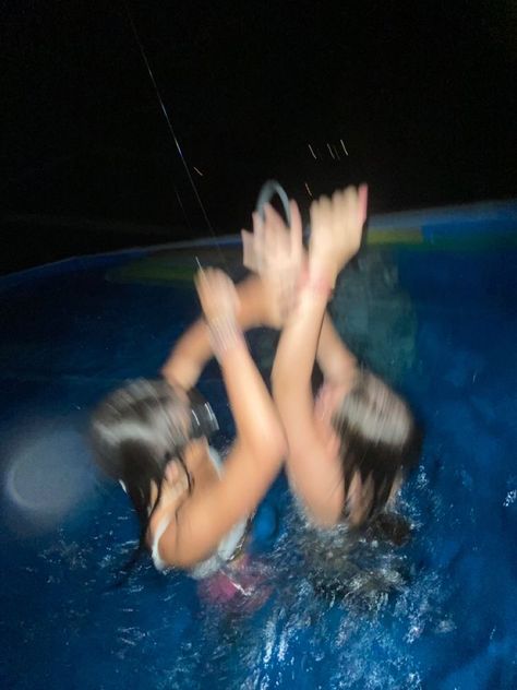 Late Night Swim, Night Swim, Friends Aesthetic, Pic Ideas, Late Night, Not Mine, Swimming, Pool, Water