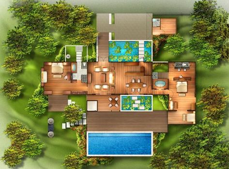 From Bali With Love: Tropical House Plans (From Bali With Love) Small Tropical House, Tropical House Plans, Pallet House Plans, House Plans Colonial, Bali Style Home, Modern Tropical House, Tropical House Design, House Plans With Photos, Bali House