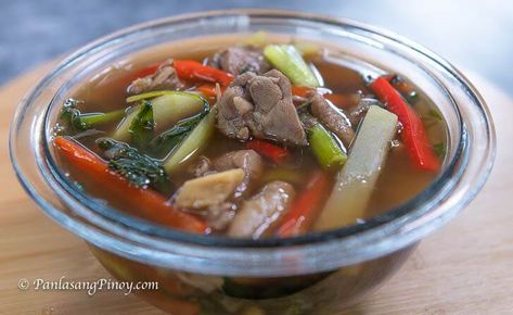 Chicken Hinalang (also known as Halang-halang na Manok) is a spicy chicken soup popular in the southern parts of the Philippines. It is somewhat similar to tinola at first glance, but certain ingredients makes it unique which gives this dish its own identity. How to Cook Chicken Hinalang Cooking Halang-halang na Manok is simple and... Read On → The post Chicken Hinalang (Halang-halang na Manok) appeared first on Panlasang Pinoy. Pininyahang Manok Recipe, Vegetable Spring Roll Recipe, Pininyahang Manok, Spicy Chicken Soup, Pineapple Chicken Recipes, Vegetable Spring Rolls, Spring Roll Recipe, Chicken Slices, Adobo Chicken