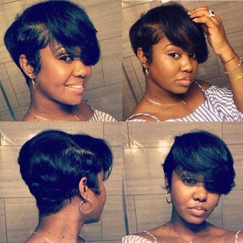 Relaxed Hair Styles, Sew In Weave With Closure, Assymetrical Hair, Weave With Closure, Hair Styles For Black Women, Styles For Black Women, Short Relaxed Hairstyles, Black Women Short Hairstyles, Black Hair Short Cuts