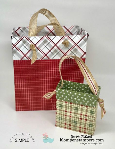 Make A Gift Bag, Homemade Gift Bags, Klompen Stampers, How To Make A Gift Bag, Handmade Paper Gifts, Craft Boxes, Mini Gift Bags, Paper Purse, Gift Bags Diy