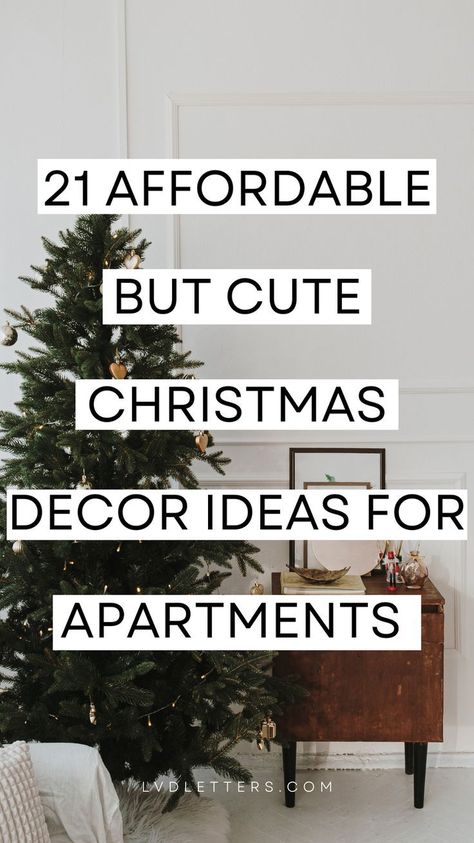 Cheap Apartment Christmas Decor, Christmas Decor Ideas College Apartment, Apartment Friendly Christmas Decor, Christmas Tree For Small Apartment, Cozy Apartment Christmas Decor, How To Decorate Apartment For Christmas, Christmas Small Apartment Decor, Apartment Christmas Decorations Ideas, Christmas In Small Apartment