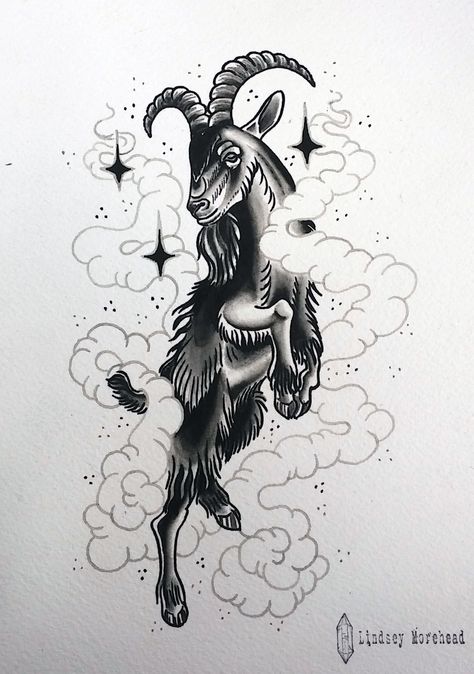 "Wouldst thou like to live deliciously?" -Black Phillip (The VVitch)  tattoo flash by Lindsey Morehead at Donovan's Autumn Moon Tattoo in Anaheim, CA Tattoo Goat, Gotik Tattoo, The Vvitch, Live Deliciously, Ram Tattoo, Black Art Tattoo, Black Phillip, Autumn Moon, Capricorn Tattoo