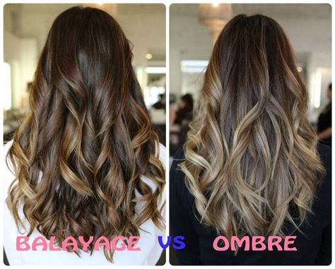 Difference Between Balayage And Ombre Hair Color: Balayage vs Ombre Balayage Vs Ombre, Balayage Hair Morenas, Blond Balayage, Balayage Hair Dark, Hair Techniques, Brunette Balayage Hair, Hair Color Techniques, Balayage Hair Blonde, Short Hair Balayage