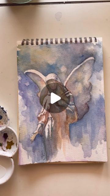 @etherea_elle_stateofmind on Instagram: "˚₊‧꒰ა ♡ ໒꒱ ‧₊˚ couldn’t make it look as graceful as it must’ve been  but I think that’s what I like about it🪽  •  • #watercolor #watercolourpainting #angelpainting #watercolorpainting #watercolorangel #angel #onlyangel #harrystyles #harrystylesalbum #hs #artistsoninstagram #artist #art" Watercolor Angels, Angel Watercolor, Watercolor Angel, Angel Painting, Artist Art, Watercolour Painting, Make It, Watercolor Paintings, Angeles