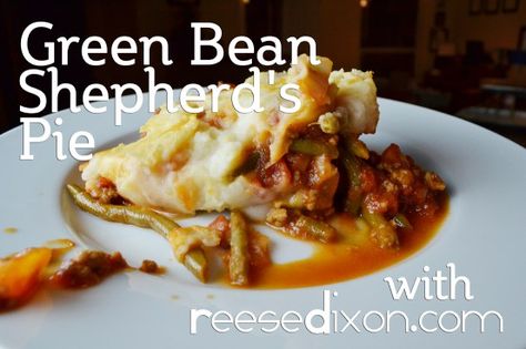 Green Bean Shepherds Pie A new twist on a classic family dinner recipe Shepherds Pie Recipe Green Beans, Sheppards Pie Recipe, Sheppard Pie, Meat Stew, Bean Pie, Family Dinner Recipe, Shepherds Pie Recipe, With Mashed Potatoes, Hot Dish