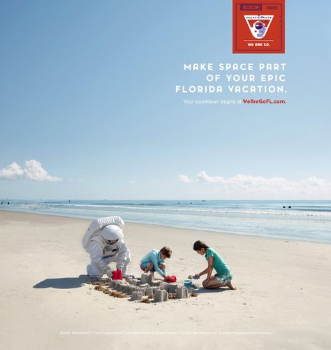 Space Florida: Make Space Part of Your Vacation | Ads of the World™ Travel Creative Ads, Tourism Campaign, Creative Advertisement, Creative Vibes, Florida Print, Calls To Action, Ad Inspiration, Travel Creative, Space Tourism