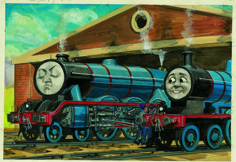 The Railway Series No. 31 : Gordon the High-Speed Engine (Classic Thomas the Tank Engine) by Christopher Awdry. This is a classic illustration taken from the book #ThomasUK Classic Illustration, Train Station Architecture, Choo Choo Train, Train Art, Wet Cat, Thomas The Train, Thomas The Tank, Thomas The Tank Engine, Thomas And Friends