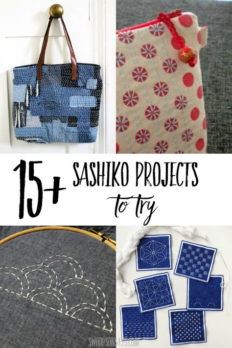 See how to do sashiko embroidery with one of these sashiko tutorials! This is a fun modern visible mending technique as well as a soothing hand embroidery method. Sashiko Placemats, Sashiko Embroidery Patterns, Japanese Stitching, Sashiko Designs, Sashiko Projects, Japanese Boro Textiles, Sashiko Tutorial, Sashiko Boro, Modern Embroidery Kit