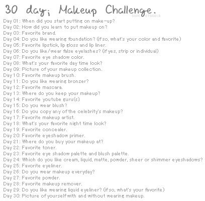 30 Day Makeup Challenge. 30 Days Of Makeup Content, 30 Day Makeup Challenge, Makeup Challenge Ideas Fun, Makeup 101, Social Media Work, Photo Prompts, Old Makeup, Makeup Challenges, Music Writing