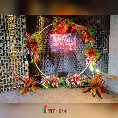 Cocktail Party Venue Decoration and event planning by Hippity Hop #cocktailparty #cocktaildecoration #weddingbackdrop #weddingdecor #weddingdecor #weddingdecoration #weddingdecorationideas #weddingdecorator #weddingdecorinspiration #weddingdecors #weddingcocktail #cocktailpartydecor Cocktail Party Backdrop, Cocktail Party Decor, Cocktail Decoration, Cocktail Theme, Wedding Decor Inspiration, Party Backdrop, Party Venues, Wedding Cocktails, Backdrops For Parties