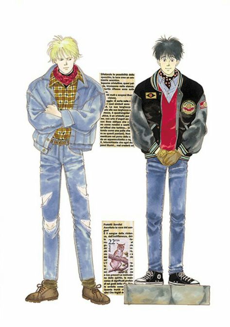 Banana fish Official_ Guidebook/2018 Akimi Yoshida Banana Fish Official Art, Ash Lynx And Eiji Okumura, Eiji Okumura, Ash Lynx, Banana Fish, Fish Art, Lynx, Manga Art, Ash