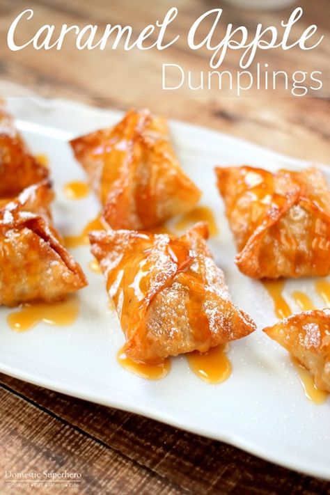 Wonton Wrapper Recipes, Apple Dumpling, Recipes Veg, Peppermint Cheesecake, Wonton Recipes, Johnny Appleseed, Apple Dumplings, Healthy Vegan Snacks, Wontons