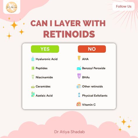 Can I Layer with Retinoids? Retinoids are a game-changer in skincare, known for their ability to improve skin texture, reduce fine lines, and fight acne. However, to maximize their benefits and avoid irritation, it's important to pair them with the right ingredients. Hydrating and soothing agents like hyaluronic acid, peptides, niacinamide, ceramides, and azelaic acid work harmoniously with retinoids to enhance their effectiveness while keeping your skin barrier intact. On the other hand, av... Azelaic Acid, Benzoyl Peroxide, Improve Skin Texture, Skin Barrier, Skin Texture, Improve Skin, Game Changer, Hyaluronic Acid, Skincare Products