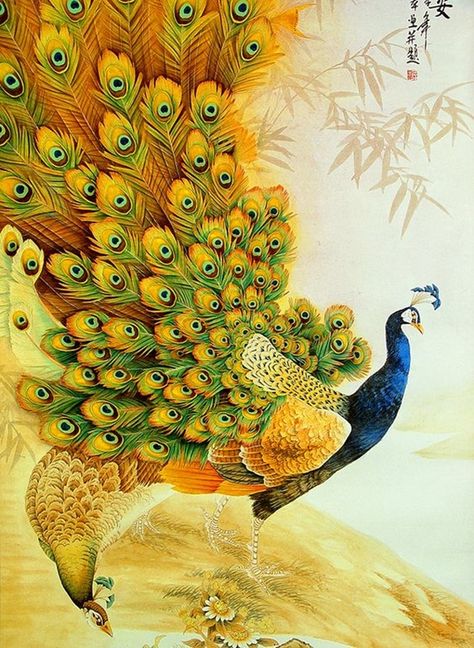 40 Easy Peacock Painting Ideas which are Useful - Bored Art Peacock And Peahen, Peacock Drawing, Peacock Pictures, Desen Realist, Peacock Wall Art, Peacock Painting, Peacock Art, Peacocks, Mellow Yellow