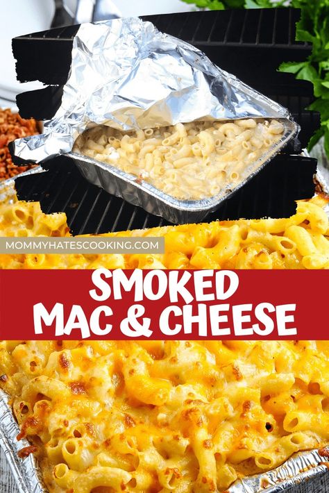 Smoked Mac and Cheese (Pellet Grill Recipe) - Mommy Hates Cooking Smoker Mac And Cheese, Bbq Mac And Cheese Recipe, Smoked Mac N Cheese Recipe, Grilled Mac And Cheese, Smoked Mac And Cheese, Roasted Root Veggies, Cheese Course, Budget Bytes, Pellet Grill Recipes