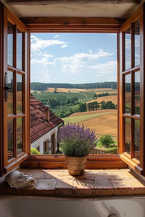 Barn Windows, Hacienda Homes, Square Windows, Houses In France, Barn Plans, Spanish Style Homes, Cottage In The Woods, Looking Out The Window, French Cottage