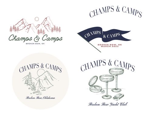 Champs And Camp Bachelorette, Broken Bow Bachelorette Party, Bachelorette Logo, Bachelor Party Themes, Glamping Bachelorette Party, Bachelorette Party Tattoo, Camp Bach, Summer Graphics, Croatia Wedding