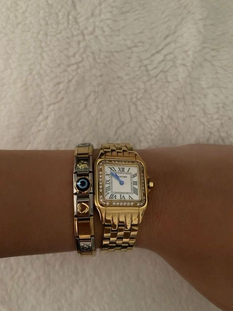 Watch Aesthetic, Sixteen Candles, Italian Bracelet, Jewelry Watch, Jewelry Accessories Ideas, Dope Jewelry, Classy Jewelry, Stacked Jewelry, Jewelry Lookbook