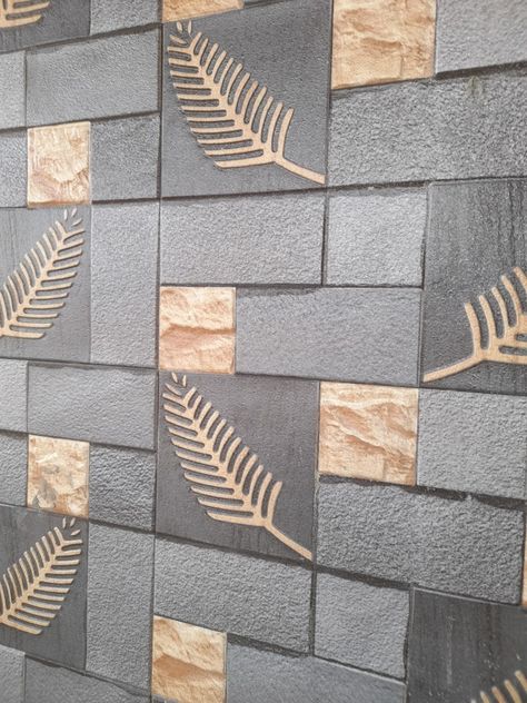 Tile Highlighter Design, Entrance Wall Tiles Design, Front Wall Tiles Design Of House Exterior, Boundary Wall Tiles Design, Flour Tiles Design, Wall Tiles Exterior Front Doors, Portico Wall Tiles Design, Wall Tails, Front Wall Tiles Design Of House