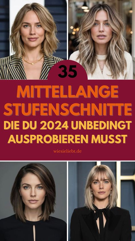 Entdecke 35 wunderschöne mittellange, stufige Haarschnitte, die deinem Look 2024 einen frischen und modernen Touch verleihen. Perfekt für jede Haarstruktur! #MittellangeHaare #Stufenschnitte #Haartrends2024 Sassy Long Haircut, Midi Flick Haircut, Flicks Haircut, Medium Long Hairstyles, Midi Hair, Medium Long Hair, Great Lengths, Long Hair Cuts, Medium Long