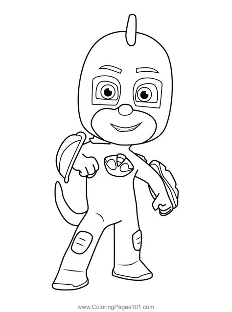 GEKKO PJ Masks Coloring Page Pj Masks Coloring, Pj Masks Images Printable, Pj Masks Printable Characters, Printable Pj Mask Characters, Pj Masks Printable, Pj Masks Coloring Pages, Pj Masks Catboy, Black And White Cartoon, Cartoon Pics