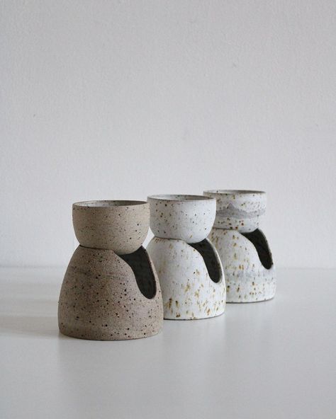 @aku.ceramics on Instagram: “Oil burners for upcoming shop update! From the left: raw, white and clouds. This time speckles are waaaay bigger than usually. My kiln…” Aroma Burner, Ceramic Art Sculpture, Oil Burners, Wax Warmer, Aroma Diffuser, Ceramics Pottery Art, White Glaze, Wax Melts, Pottery Art