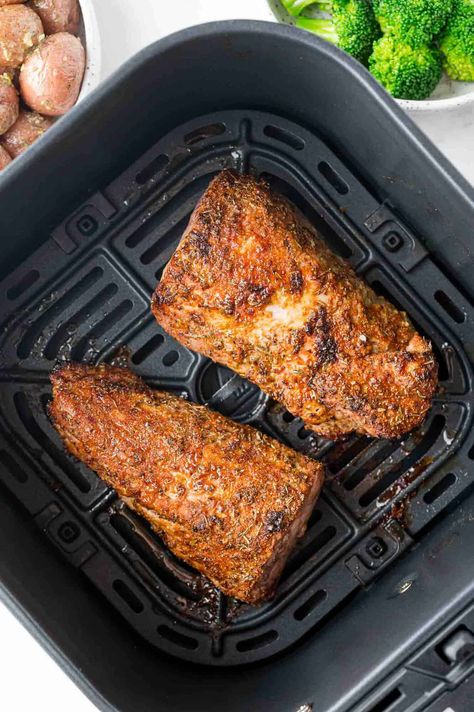 Air fryer pork tenderloin is juicy, flavorful, and best of all: easy! Meet your new favorite weeknight protein. Blackened Catfish Air Fryer, Air Fry Catfish Fillets, Air Fryer Catfish Fillets, Airfryer Catfish Recipe, Air Fryer Catfish Recipes, Air Fried Catfish, Air Fryer Catfish, Cook Frozen Steak, Salmon In Air Fryer