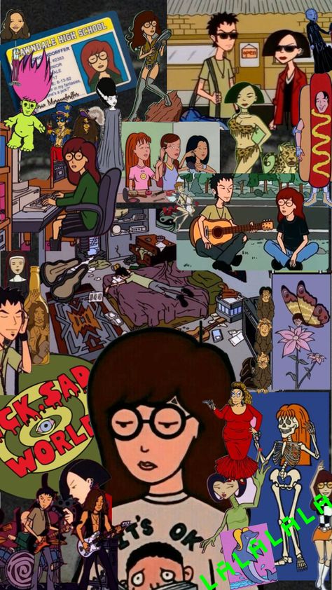 Daria Morgendorffer Aesthetic, Cartoon Collage Wallpaper, Daria Nails, Daria Wallpaper, Daria Quotes, Mtv Downtown, Jane Lane, Daria Mtv, 2000s Shows